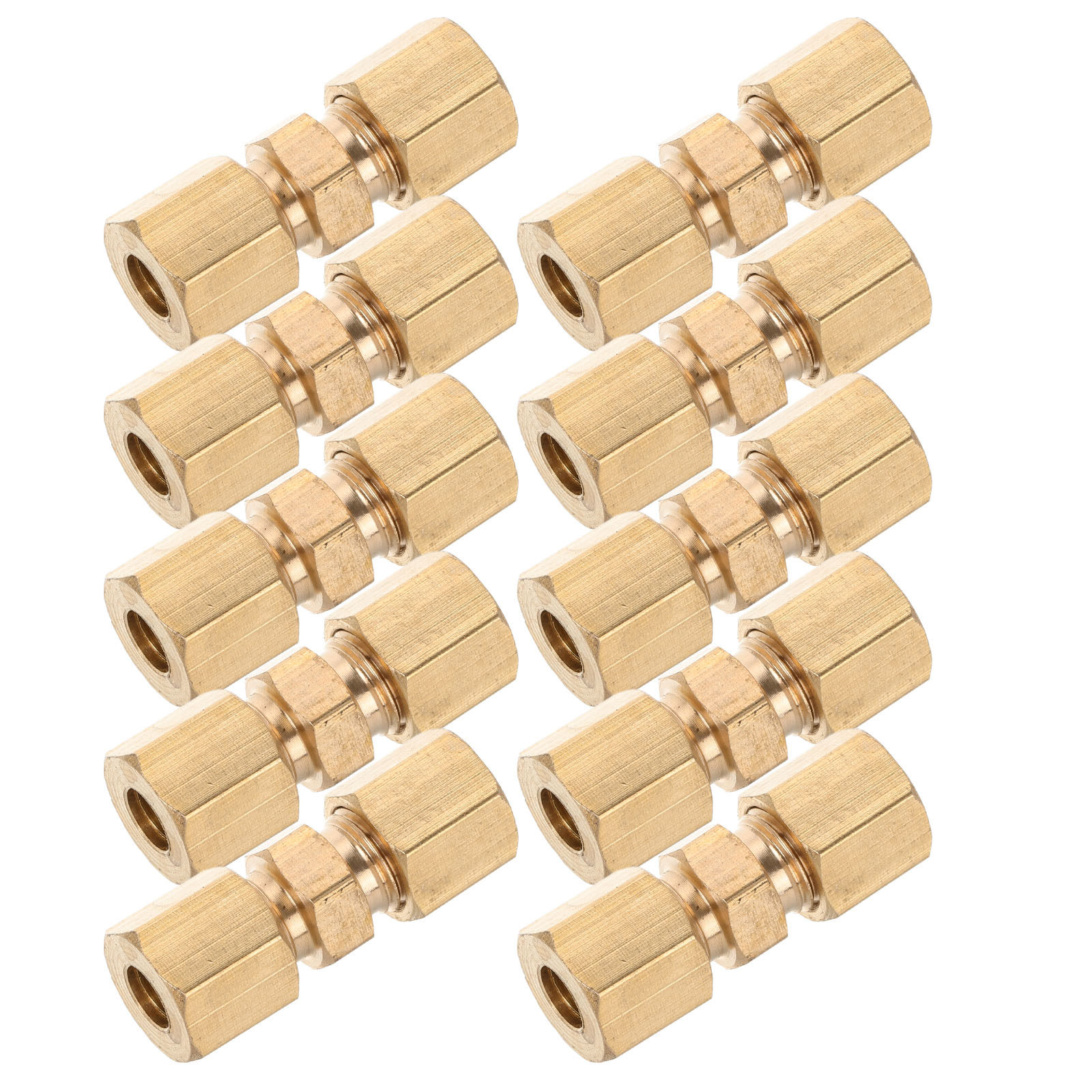 Compression Fitting Brass - 10 Stück Messing-Bremsleitungskupplungen, Präzisionspassform, sichere Verbindung,